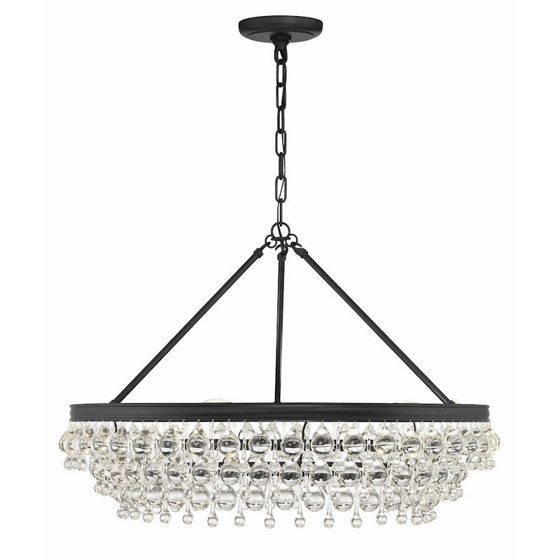 Crystorama Calypso 6 Light 30" Chandelier, Matte Black