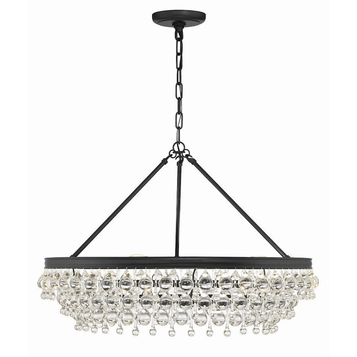 Crystorama Calypso 6 Light 30" Chandelier, Matte Black