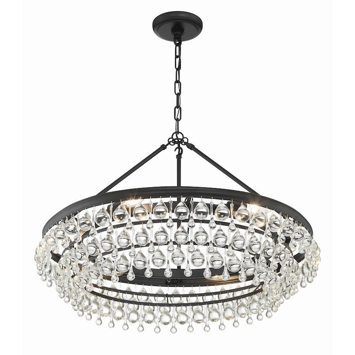 Crystorama Calypso 6 Light 30" Chandelier, Matte Black