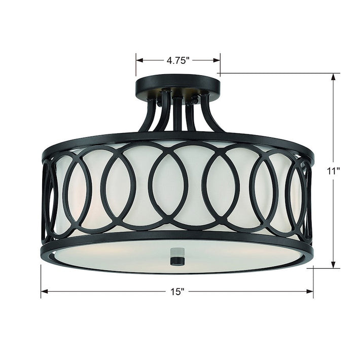 Crystorama Graham 3 Light Ceiling Mount