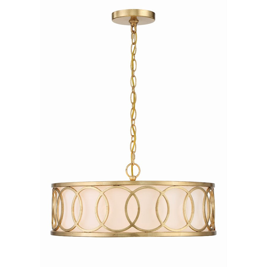 Crystorama Graham 6 Light Chandelier, Antique Gold/White - 287-GA