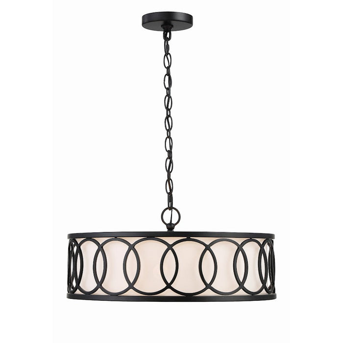 Crystorama Graham 6 Light Chandelier, Matte Black/White - 287-MK