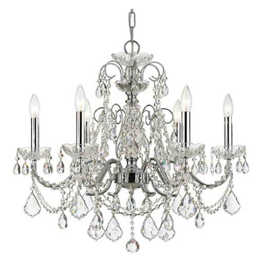 Crystorama Imperial 6 Light Chandelier, Polished Chrome/Italian - 3226-CH-CL-I