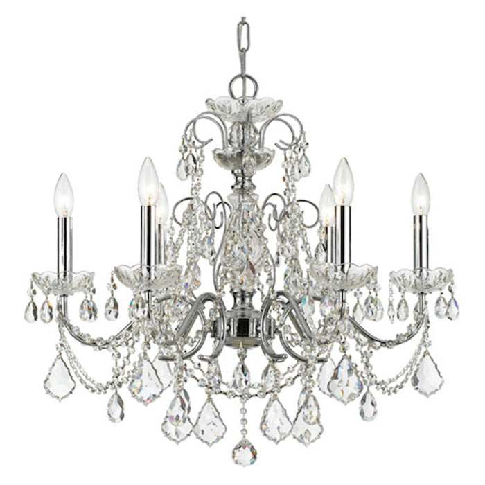 Crystorama Imperial 6 Light Chandelier, Polished Chrome/Italian - 3226-CH-CL-I