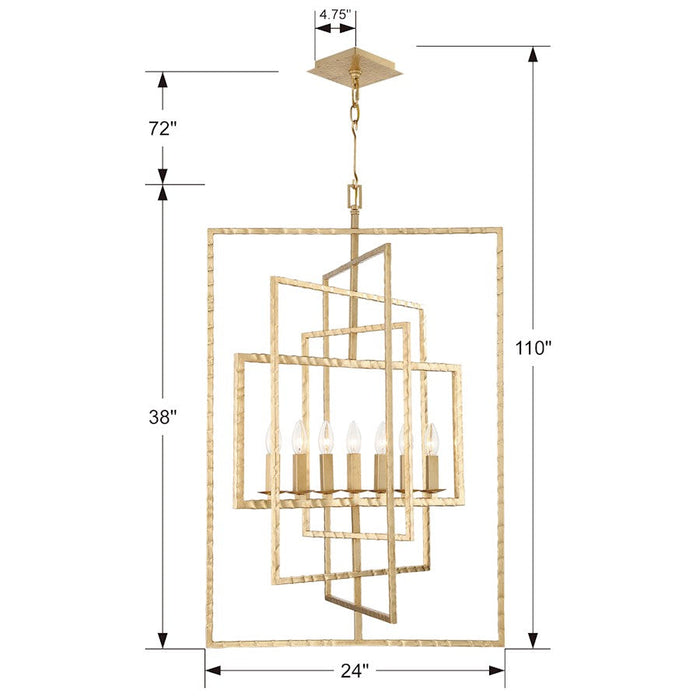 Crystorama Capri Chandelier, Antique Gold