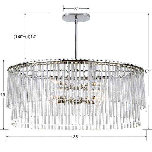 Crystorama Bleecker 8 Light Chandelier, Polished Chrome