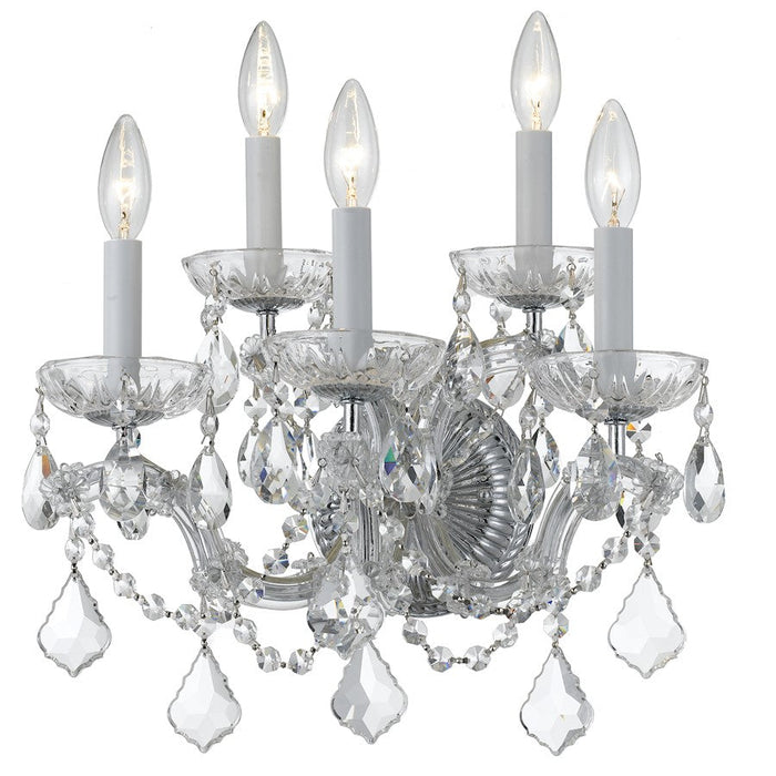 Crystorama Maria Theresa 5 Light Swarovski Strass Sconce, Chrome - 4404-CH-CL-S