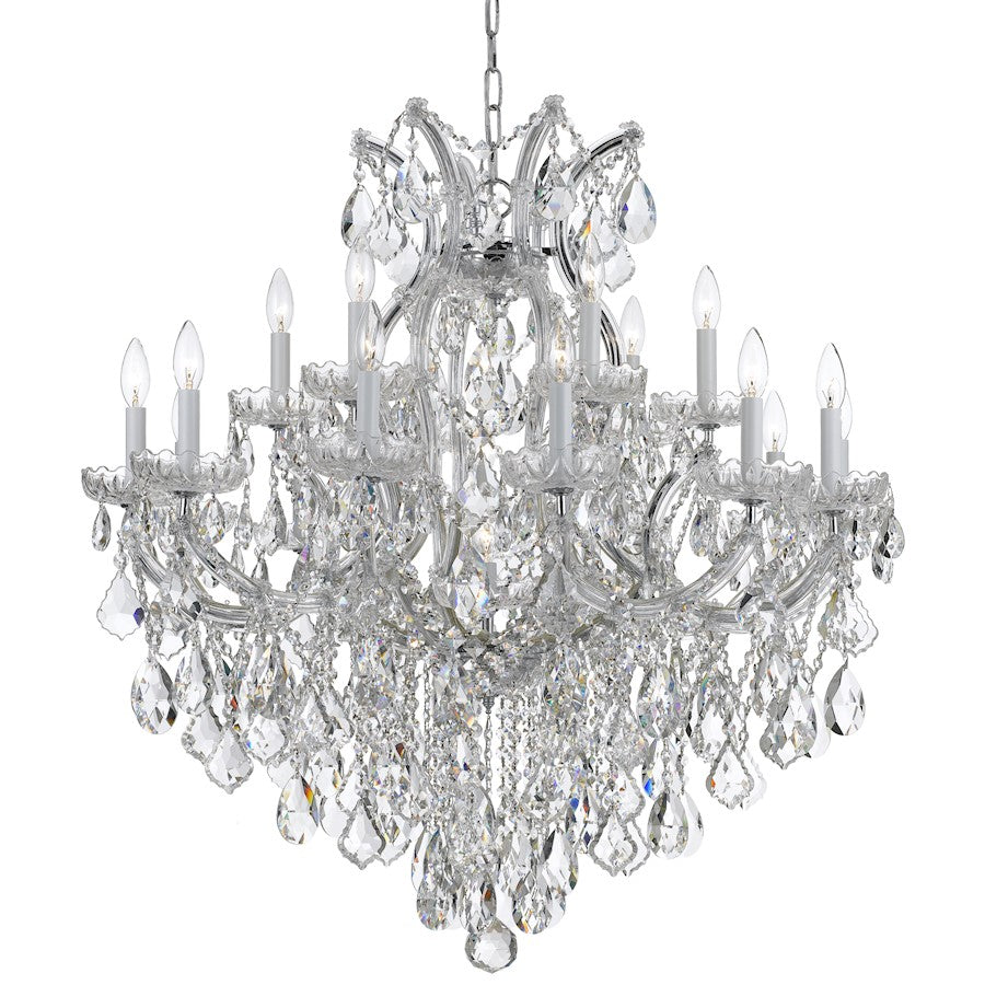 Crystorama Maria Theresa 19-LT Italian Crystal Chandelier, Chrome - 4418-CH-CL-I