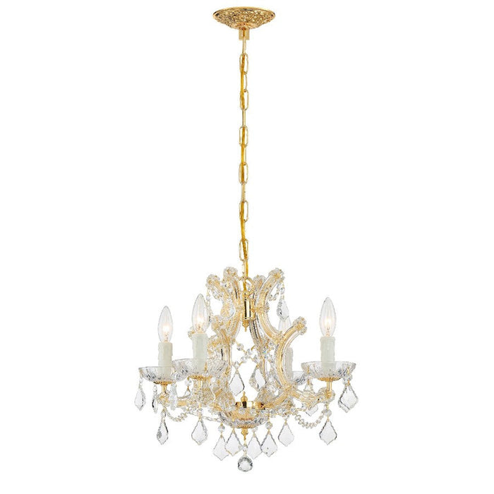 Crystorama Maria Theresa 4 Light Mini Chandelier, Gold/Clear