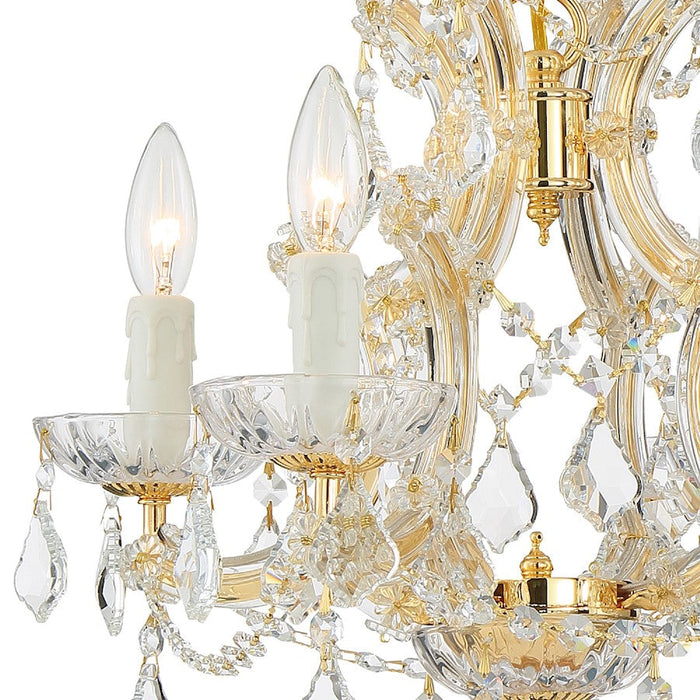 Crystorama Maria Theresa 4 Light Mini Chandelier, Gold/Clear