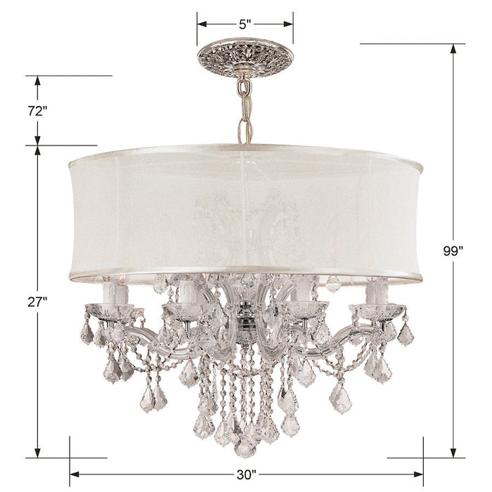 Crystorama Brentwood 12 Light Chandelier, Chrome