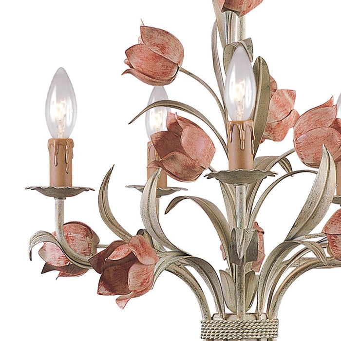 Crystorama Southport 3 Light Mini Chandelier, Sage Rose