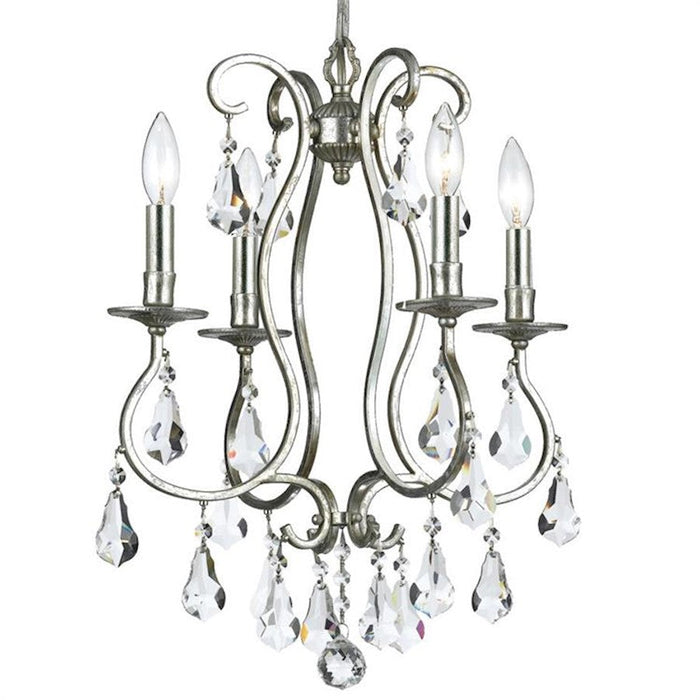 Crystorama Ashton 4-LT Mini Chandelier, Silver/Swarovski Strass - 5014-OS-CL-S