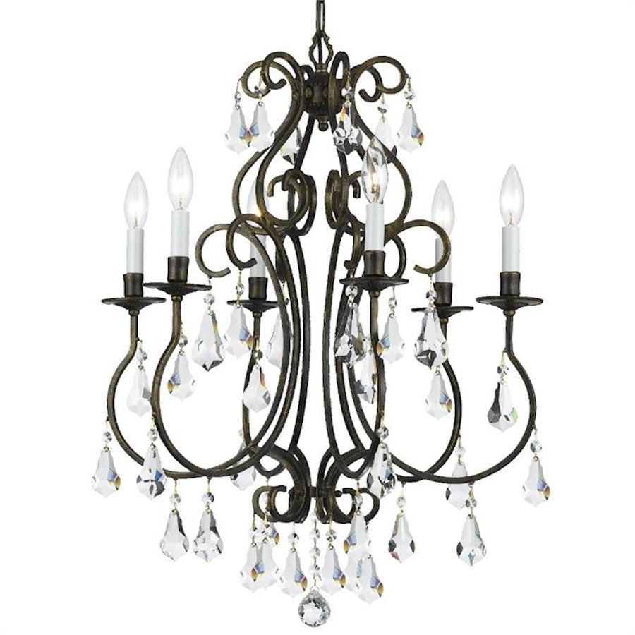 Crystorama Ashton 6 Light Chandelier, Bronze/Swarovski Strass - 5016-EB-CL-S