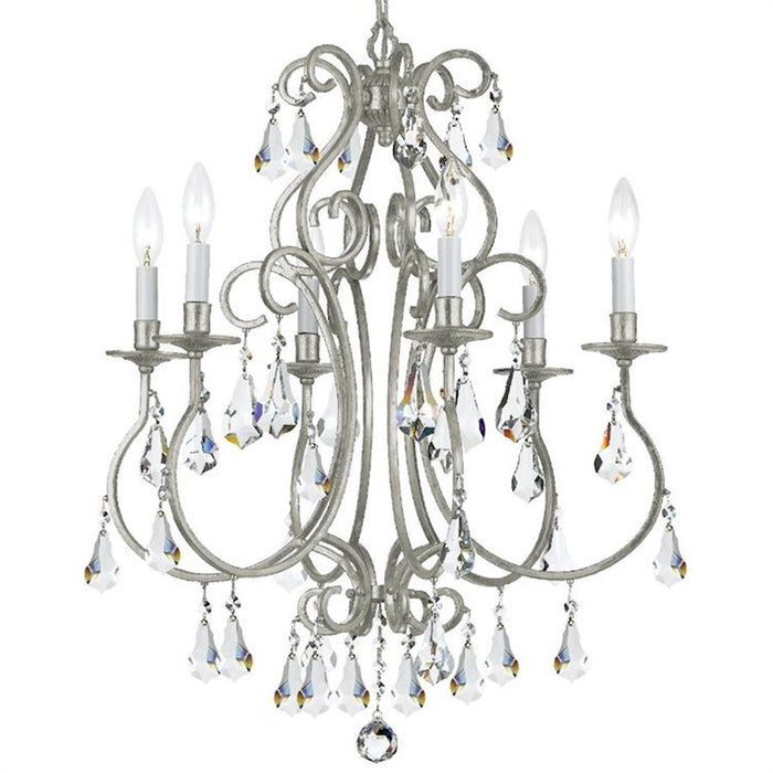 Crystorama Ashton 6 Light Chandelier, Silver/Swarovski Strass - 5016-OS-CL-S