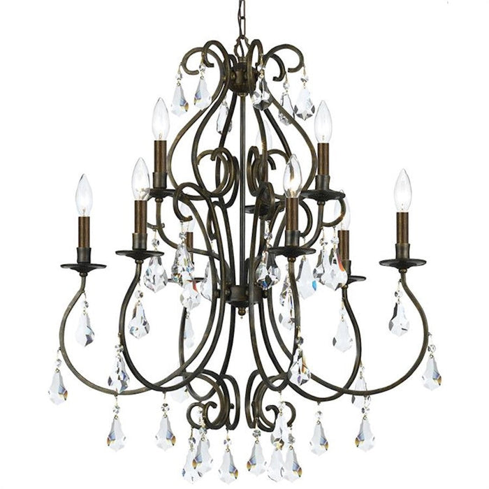 Crystorama Ashton 9 Light Chandelier, Bronze/Swarovski Strass - 5019-EB-CL-S