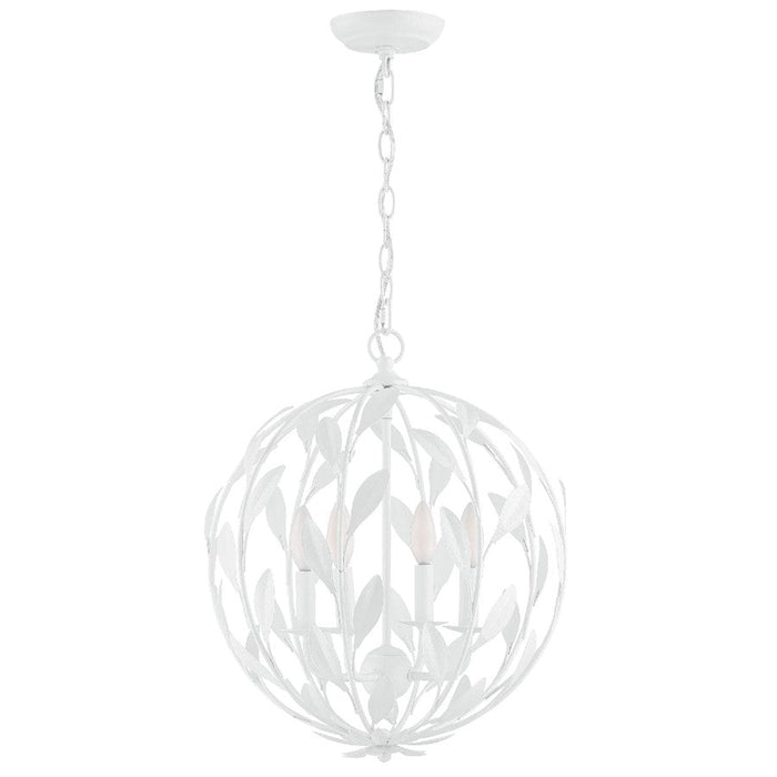 Crystorama Broche Chandelier, Matte White