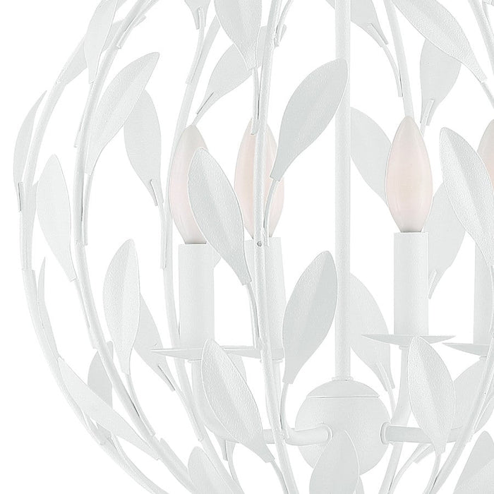 Crystorama Broche Chandelier, Matte White