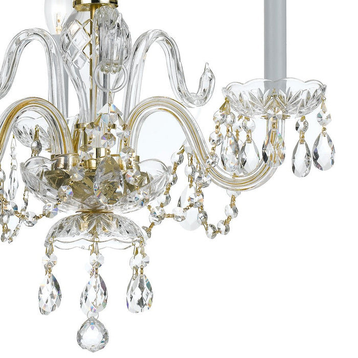 Crystorama Traditional Crystal Mini Chandelier, Brass