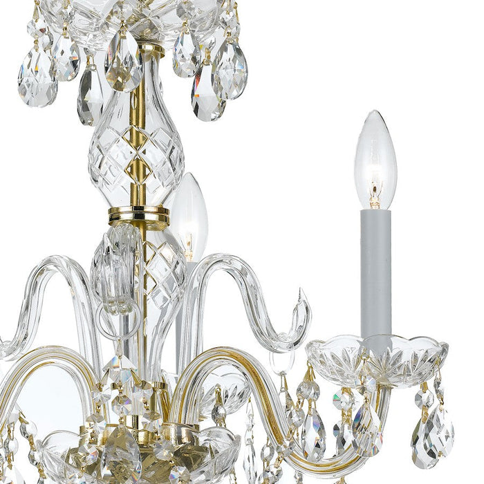 Crystorama Traditional Crystal Mini Chandelier, Brass