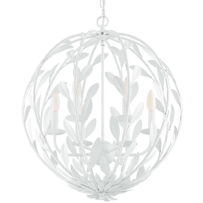 Crystorama Broche 6 Light Chandelier, Matte White - 506-MT