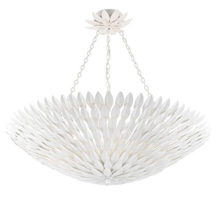 Crystorama Broche 8 Light Chandelier, Matte White