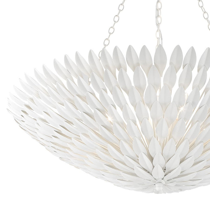 Crystorama Broche 8 Light Chandelier, Matte White