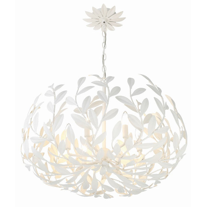 Crystorama Broche 6 Light 27" Chandelier, Matte White