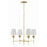 Crystorama Broche 4 Light Chandelier, Antique Gold/White