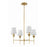 Crystorama Broche 4 Light Chandelier, Antique Gold/White