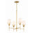 Crystorama Broche 6 Light 18" Chandelier, Antique Gold