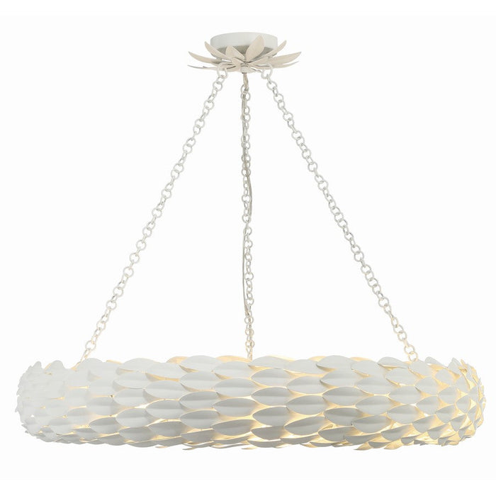 Crystorama Broche 8 Light Pendant, Matte White - 538-MT