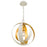 Crystorama Luna 1-LT Sphere Mini Chandelier, White/ Antique Gold