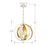 Crystorama Luna 1-LT Sphere Mini Chandelier, White/ Antique Gold