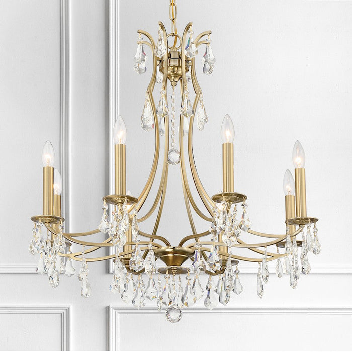 Crystorama Cedar 8 Light Chandelier, Vibrant Gold