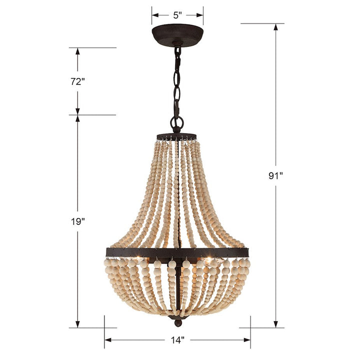 Crystorama Rylee 3 Light Chandelier