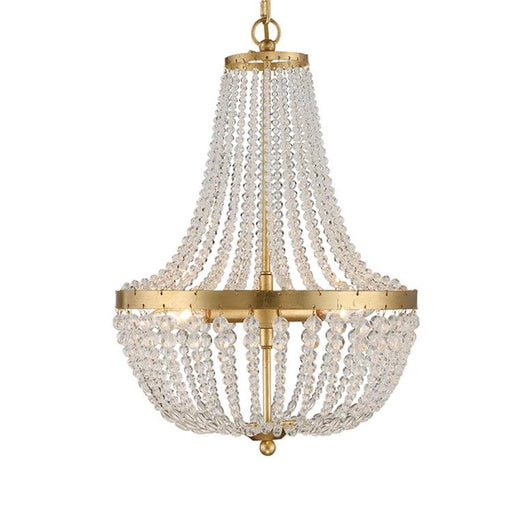 Crystorama Rylee 3 Light Chandelier, Antique Gold - 603-GA