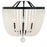 Crystorama Rylee 4 Light Chandelier, Matte Black/Frosted Glass Beads