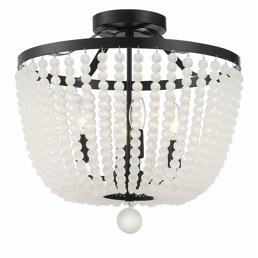 Crystorama Rylee 4 Light Semi Flush Mount, Matte Black - 604-MK-FR-CEILING