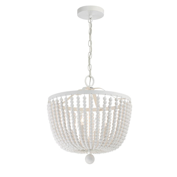 Crystorama Rylee 4 Light Chandelier, Matte White