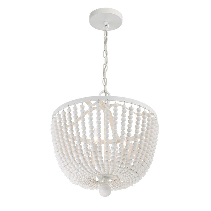 Crystorama Rylee 4 Light Chandelier, Matte White