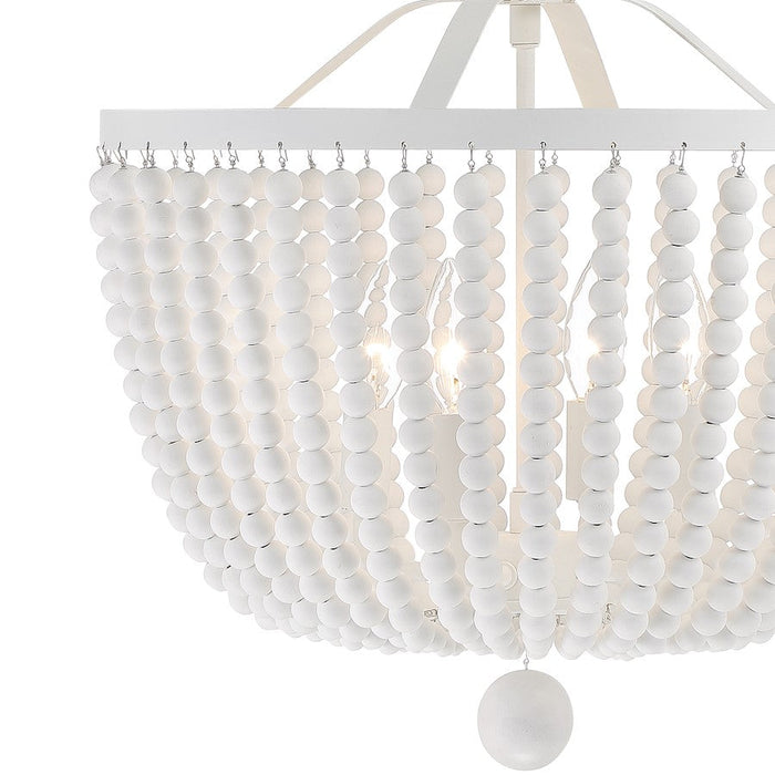 Crystorama Rylee 4 Light Chandelier, Matte White