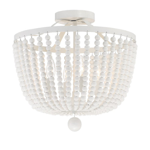 Crystorama Rylee 4 Light Semi Flush Mount, Matte White