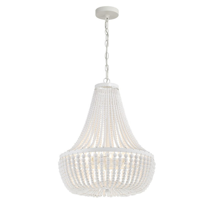 Crystorama Rylee 6 Light Chandelier, Matte White