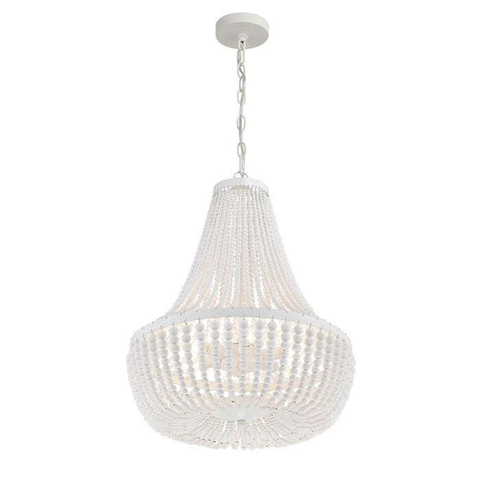 Crystorama Rylee 6 Light Chandelier, Matte White