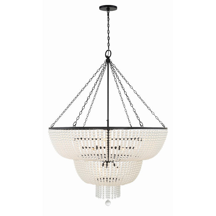 Crystorama Rylee 15 Light Chandelier, Matte Black - 614-MK