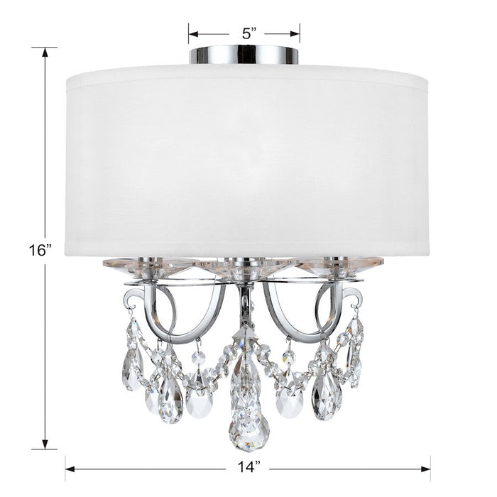 Crystorama Othello 3 Light Semi Flush Mount