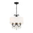 Crystorama Othello 3 Light Mini Chandelier, Matte Black/White