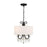 Crystorama Othello 3 Light Mini Chandelier, Matte Black/White