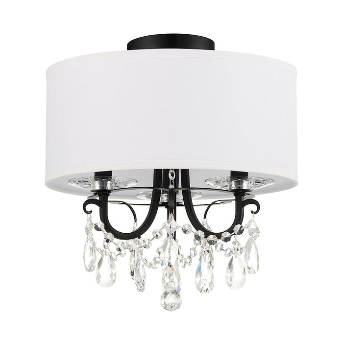 Crystorama Othello 3 Light Semi Flush, Black/White - 6623-MK-CL-MWP-CEILING